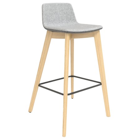 Tabouret de bar TWIST&SIT en tissu et piètement bois