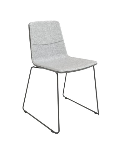 	Chaise TWIST&SIT gris clair piètement noir sur fond blanc