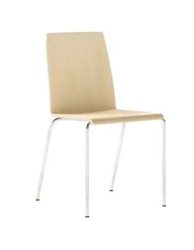 	Chaise visiteur Moon Wood finition bois clair et base blanche – Moon Wood