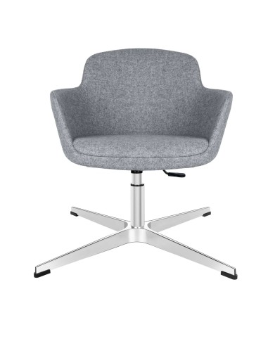 Fauteuil d'attente visiteur pour espaces professionnels gris et base étoile DANAE