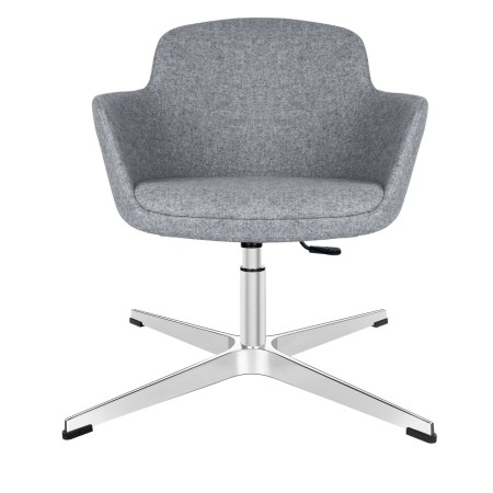 Fauteuil d'attente visiteur pour espaces professionnels gris et base étoile DANAE