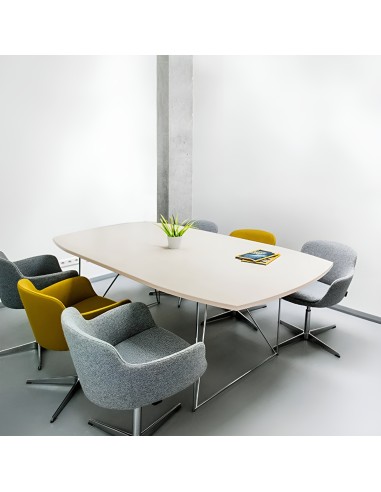 Fauteuils multicolors avec base pivotante et piètement en alu poli