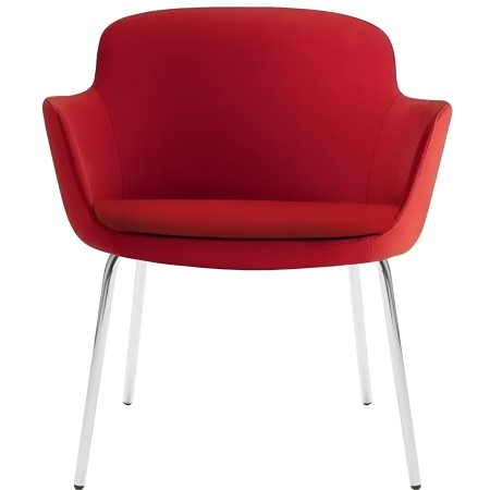 Fauteuil réunion rouge confortable pour espaces professionnels DANAE design