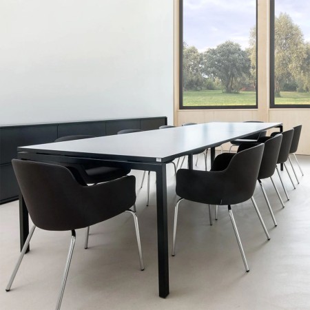 Chaise de réunion assise confortable 4 peds en acier DANAE design minimaliste