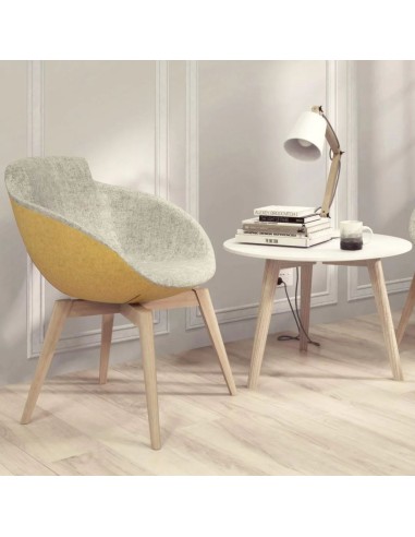 Fauteuil visiteur TULA avec pieds en bois et assise confortable et design