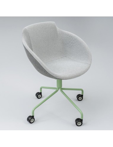 Chaise de réunion à roulettes design rond TULA personnalisable
