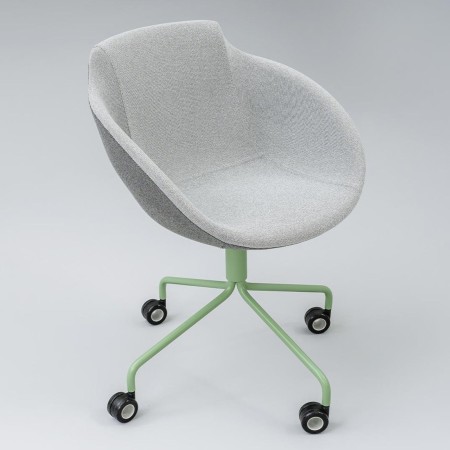 Chaise de réunion à roulettes design rond TULA personnalisable