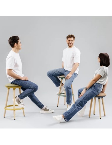 Tabouerts CANNIE  pieds en bois et assise en tissu