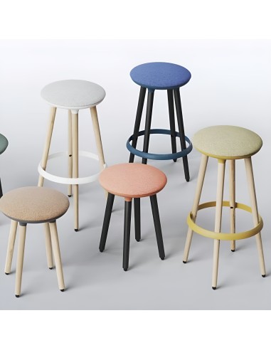 Tabourets de différentes tailles CANNIE assise rembourrée colorée