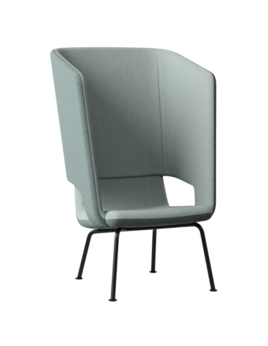Fauteuil lounge acoustique en tissu bleu clair avec dossier haut – TWIST&SIT Soft