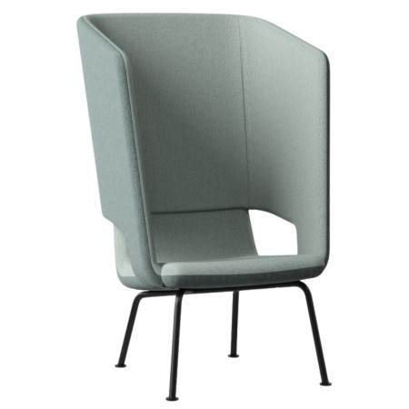 Fauteuil lounge acoustique en tissu bleu clair avec dossier haut – TWIST&SIT Soft