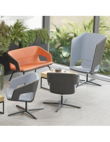 fauteuil lounge design pivotant TWIST&SIT avec piètement étoile en métal