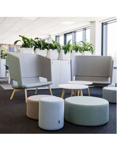 Canapé TWIST&SIT Soft dossier haut piètement bois clair en espace pause