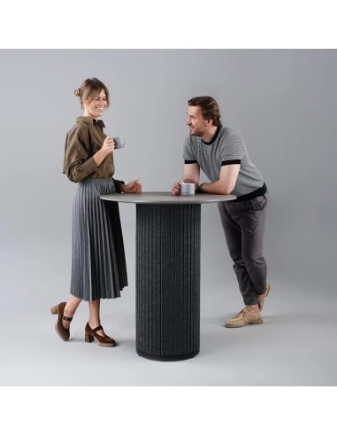 table haute PARTHOS en feutre PET gris – mobilier pour réunion debout ou pause