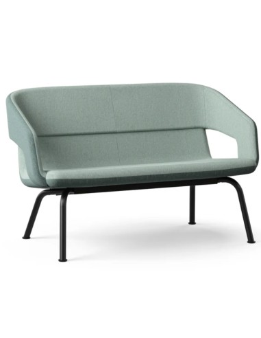 canapé 2 places TWIST&SIT en tissu vert pastel avec piètement métal noir