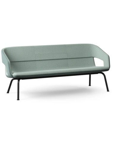 canapé 3 places TWIST&SIT vert clair avec piètement noir pour bureau