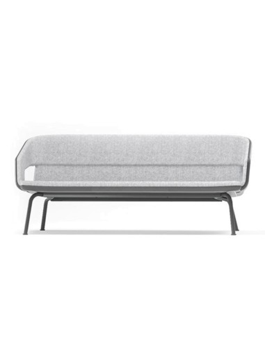 canapé 3 places TWIST&SIT en tissu gris avec piètement métal noir