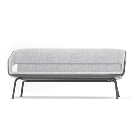 canapé 3 places TWIST&SIT en tissu gris avec piètement métal noir