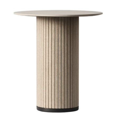 	Table de réunion avec colonne acoustique en feutre sur fond blancs – PARTHOS