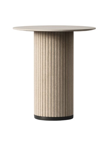 	Table de réunion avec colonne acoustique en feutre sur fond blancs – PARTHOS