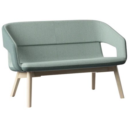 Canapé TWIST&SIT Soft vert kaki avec piètement bois foncé – Ambiance lounge végétale