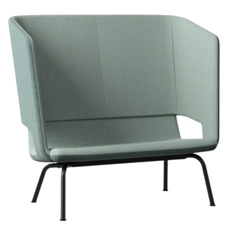 Canapé acoustique 2 places dossier haut piètement métal noir – TWIST&SIT Soft