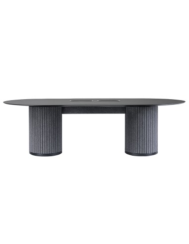 Table de réunion 8 personnes avec colonnes acoustiques sur fond blancs - PARTHOS