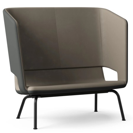 Canapé 2 places haut dossier en cuir synthétique avec piètement noir – TWIST&SIT Soft