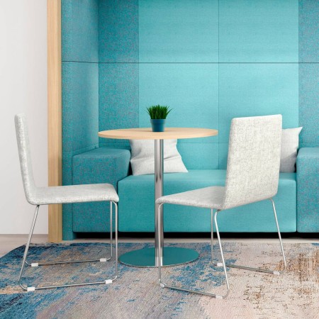 Chaises de réunion MOON en tissu gris et piétement métal 