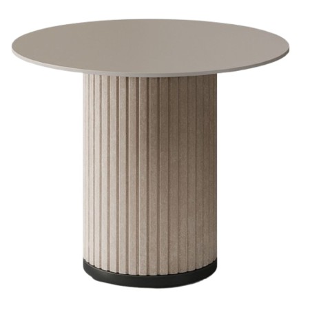 	Petite table ronde PARTHOS avec pied cylindrique en feutre côtelé