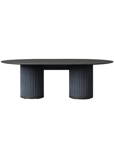 Table de réuinion Parthos ronde avec prise, colonnes en feutre acoustique