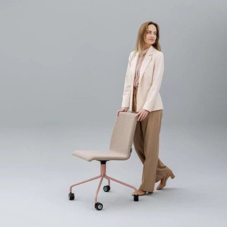 Chaise mobile MOON en beige et rose