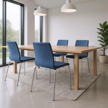 Chaise Moon avec assise tissu bleu – Moon 2