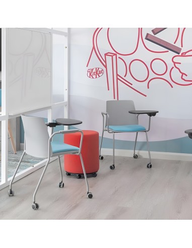 Chaise Polytone-L sur roulettes avec tablette