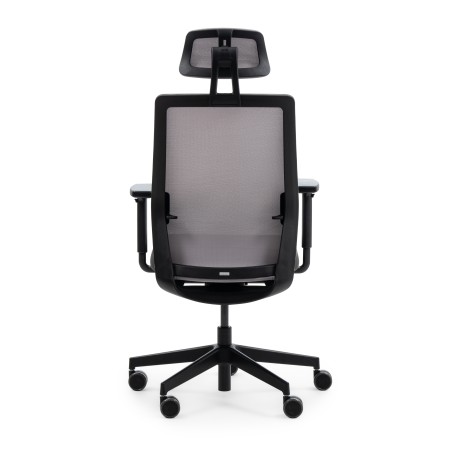 Dos de la chaise de bureau avec appui de tête et accoudoirs Milla Plus