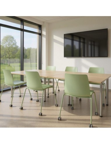 Chaise de formation à roulettes verte modèle Polytone L 
