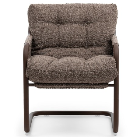 Chaise Barbara en tissu marron, vue de face – Barbara
