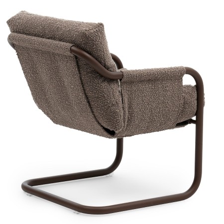 Chaise Barbara en tissu marron, vue latérale droite – Barbara