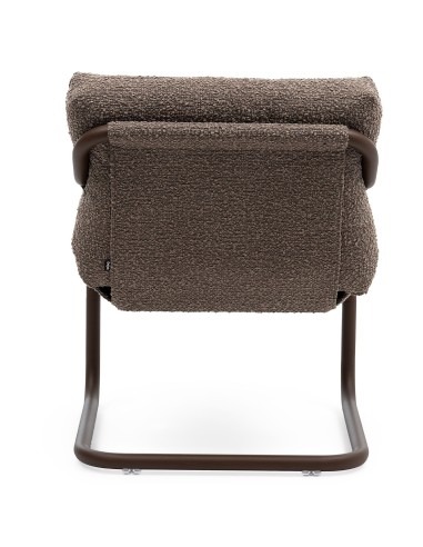 Chaise Barbara en tissu marron, vue arrière – Barbara