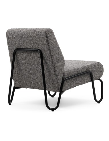 Fauteuil Clip en tissu gris, vue latérale gauche – Clip