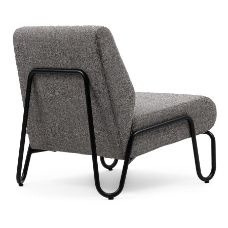 Fauteuil Clip en tissu gris, vue latérale gauche – Clip