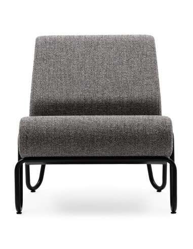 Fauteuil Clip en tissu gris, vue de face – Clip