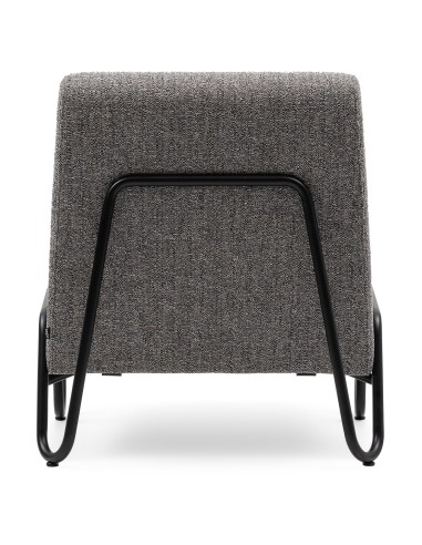 Fauteuil Clip en tissu gris, vue arrière – Clip