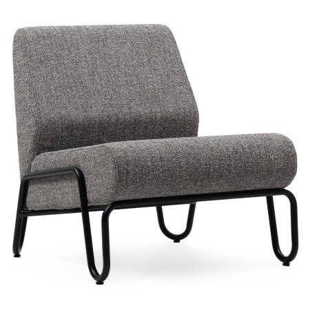 Fauteuil Clip en tissu gris, vue de trois quarts avant – Clip