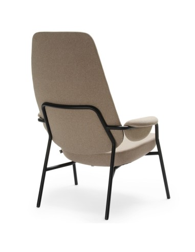 Fauteuil Epocc Lounge en tissu beige, vue arrière – Epocc Lounge