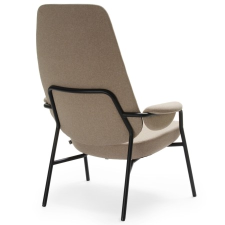 Fauteuil Epocc Lounge en tissu beige, vue arrière – Epocc Lounge