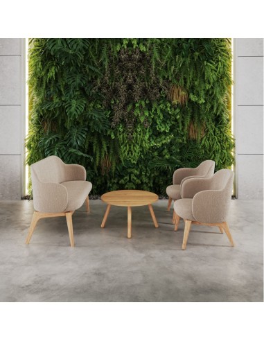 Deux fauteuils Flos Lounge devant un mur végétalisé – Flos Lounge