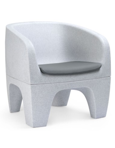 Fauteuil Gummy Bear en plastique recyclé rose clair, vue de face – Gummy Bear