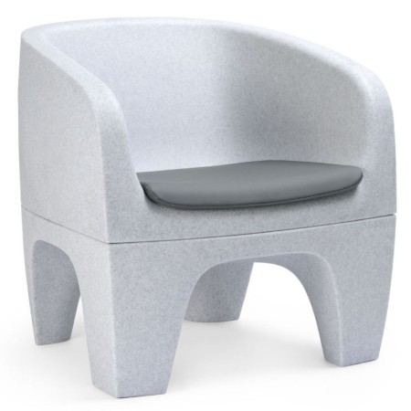 Fauteuil Gummy Bear en plastique recyclé rose clair, vue de face – Gummy Bear