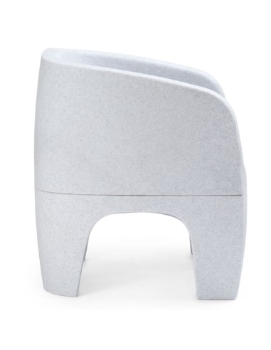 Fauteuil Gummy Bear en plastique recyclé rose clair avec assise arrondie, vue de haut – Gummy Bear